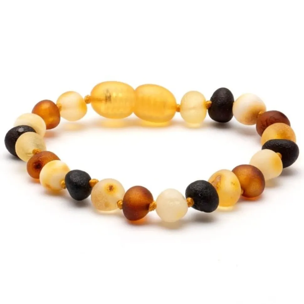 Barnsteen | Armband | Multi 4 colors ruw | 16 cm