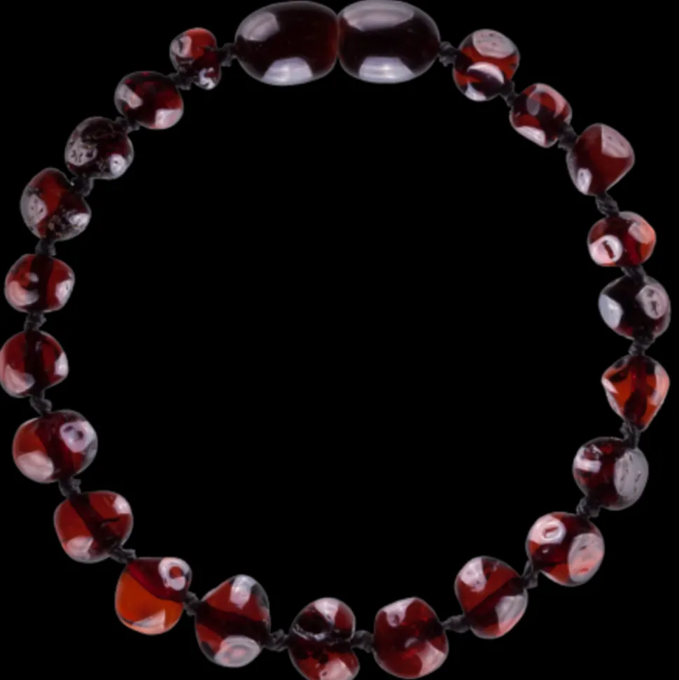 Barnsteen | Armband | Zwart glimmend