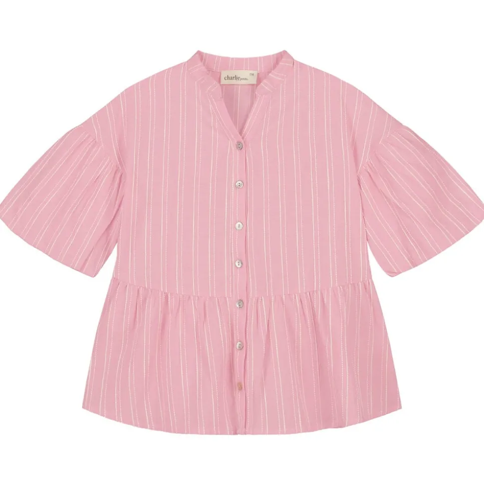 Charlie Petite | Isabelle Dress | Stripes Pink/White