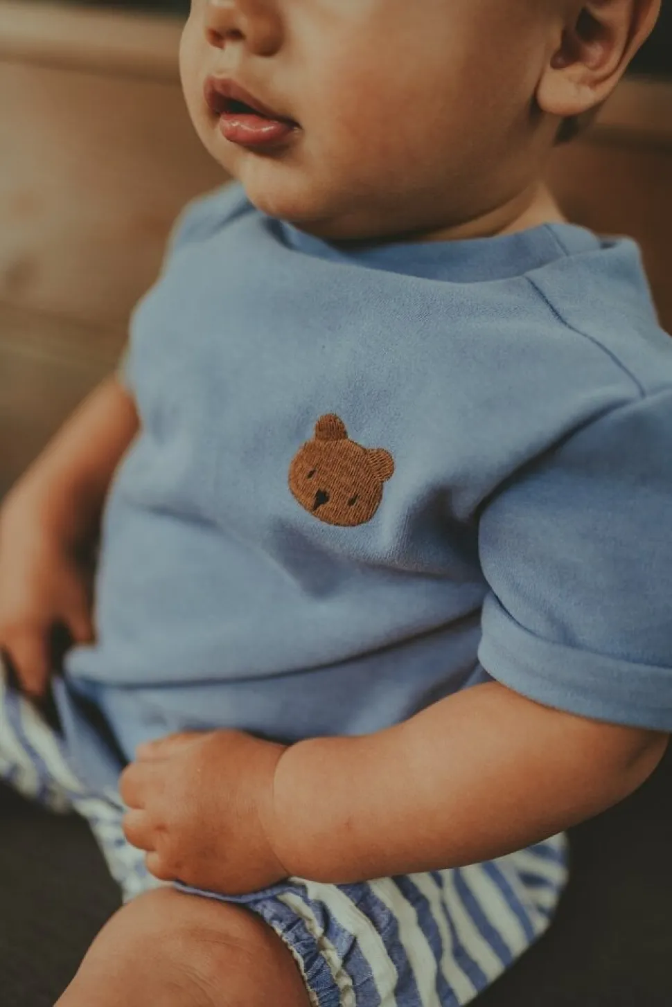 Donsje Amsterdam | Jarne T-shirt | Bear | Foggy Blue