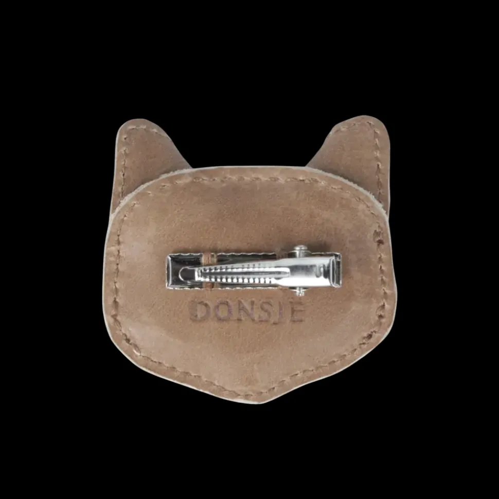 Donsje Amsterdam | Josy Exclusive Hair Tie | Calico Cat | Nutmeg Leather