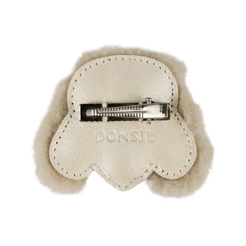 donsje_amsterdam__josy_ex_2.webp Donsje Amsterdam | Josy Exclusive Hairclip | Poodle | Off White Metallic Leather