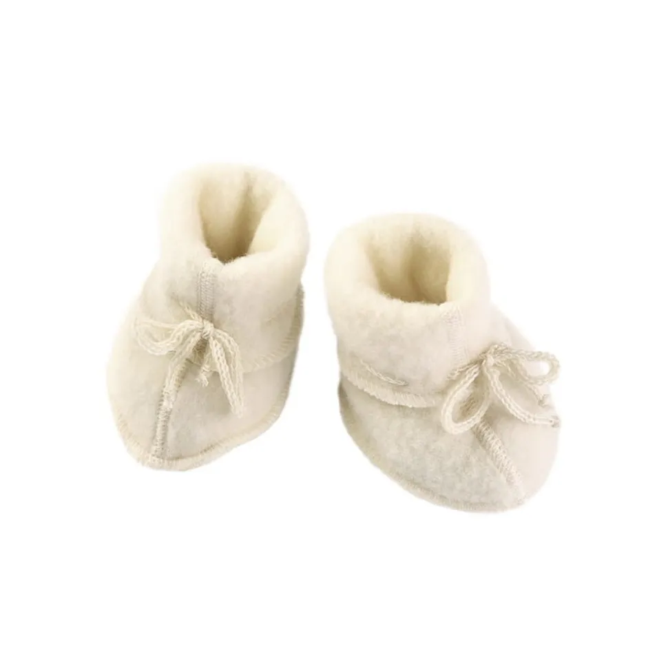 Engel Natur : Wol fleece baby slofjes - Naturel