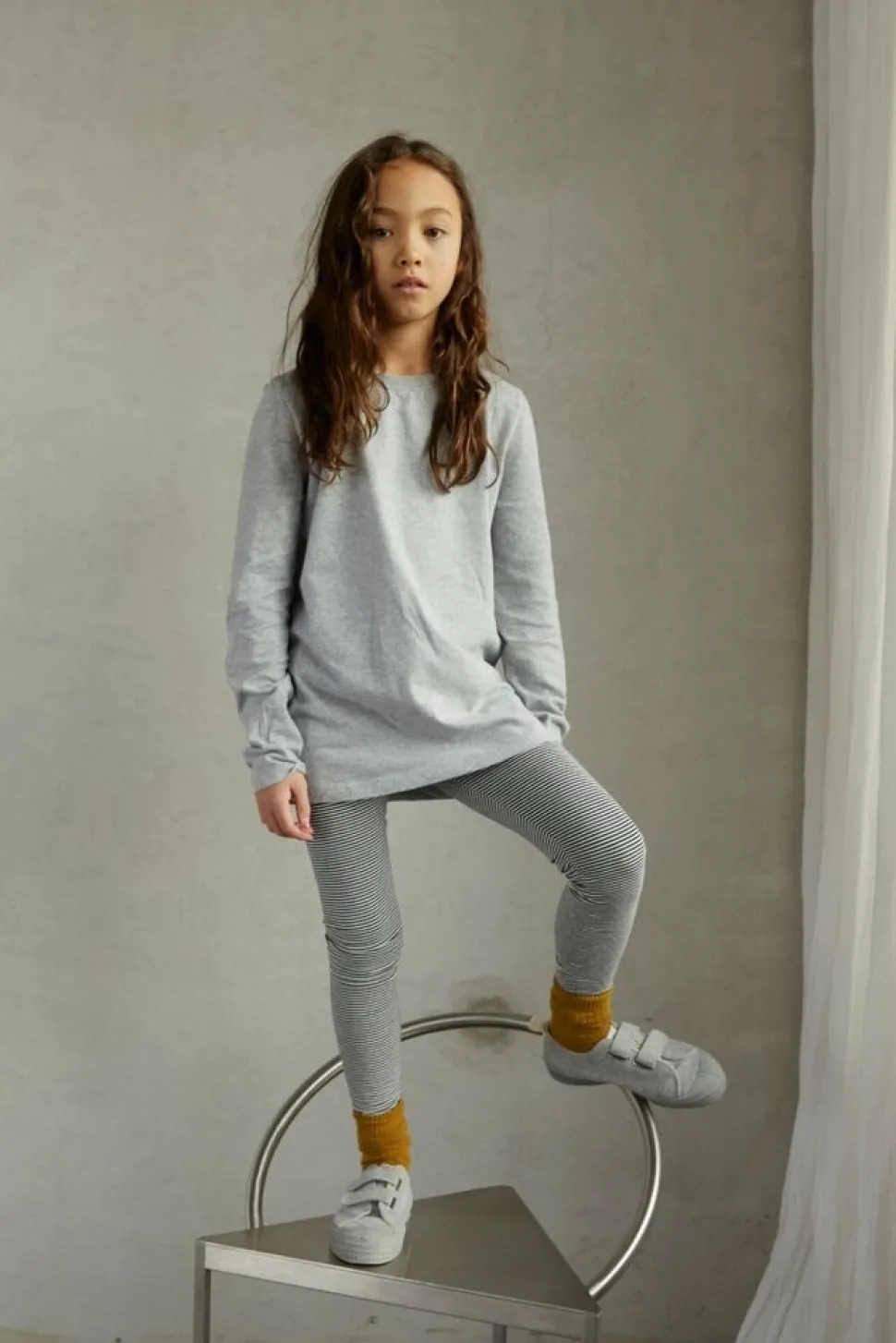 Gray Label | Leggings GOTS | Nearly Black - Cream