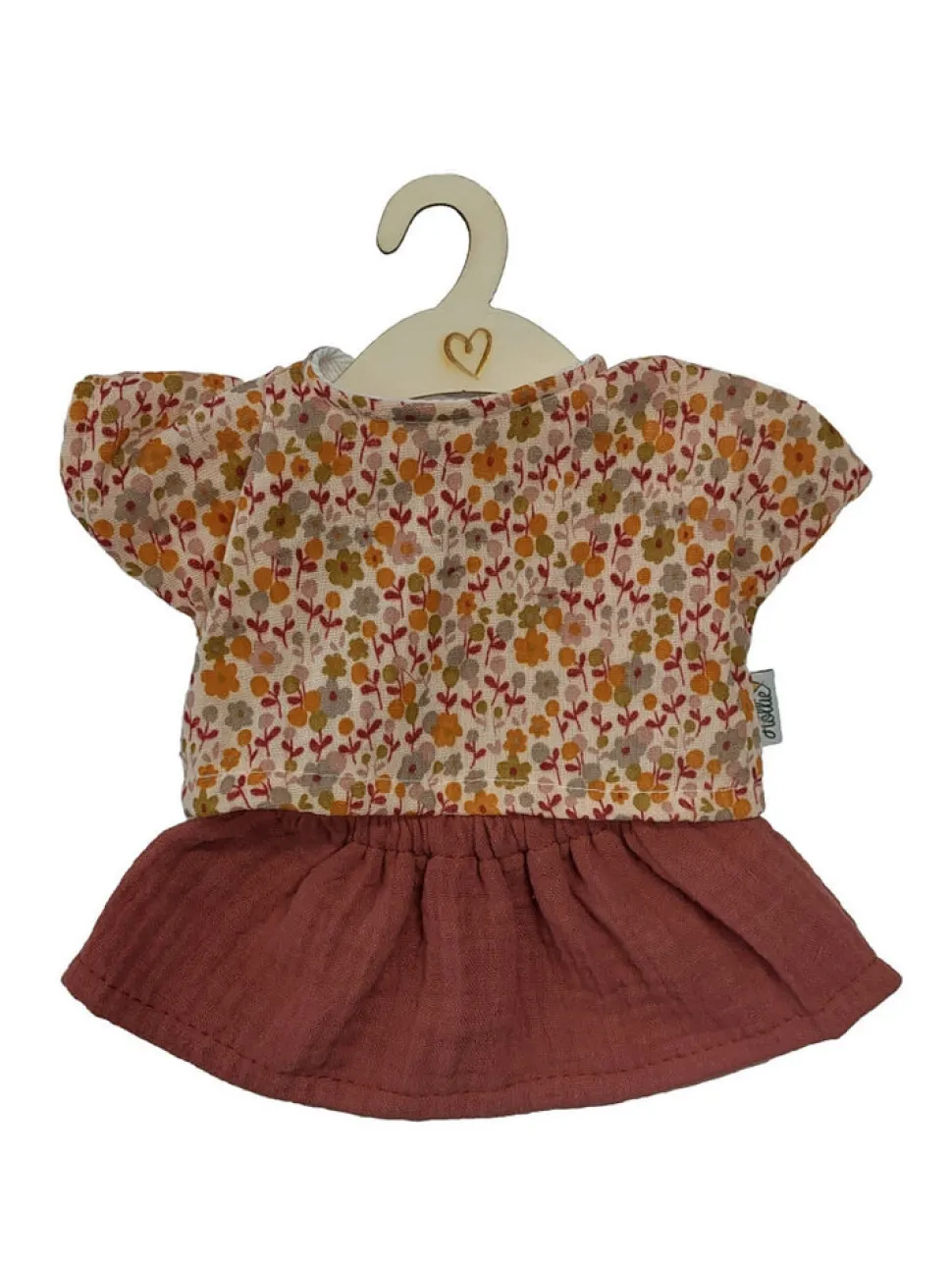 Hollie | Poppenrok en -shirt blush happy flower