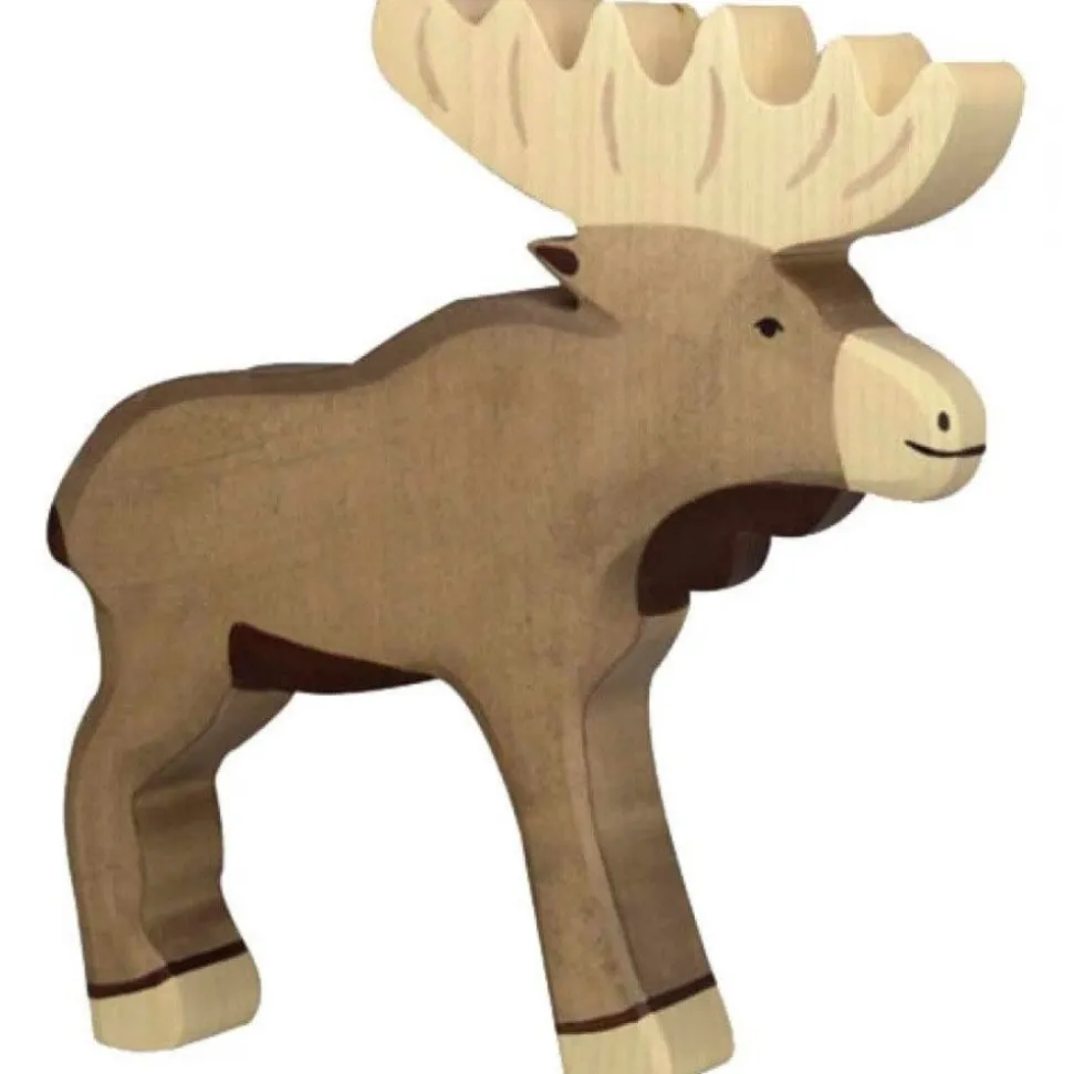 Holztiger houten wildernis: eland, 19x3x18 cm.