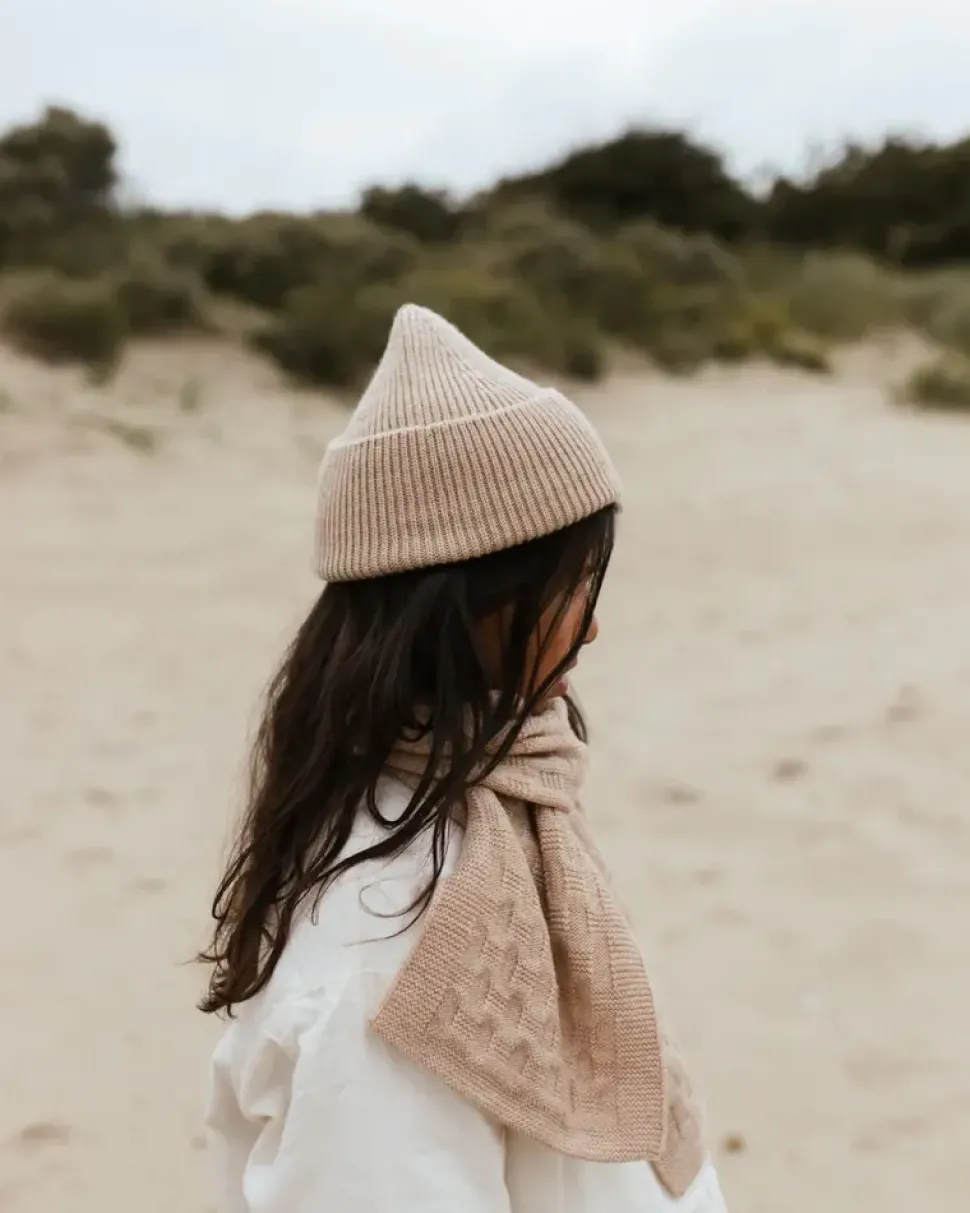 Hvid | Beanie Fonzie kids | 6M - 2Y | Sand