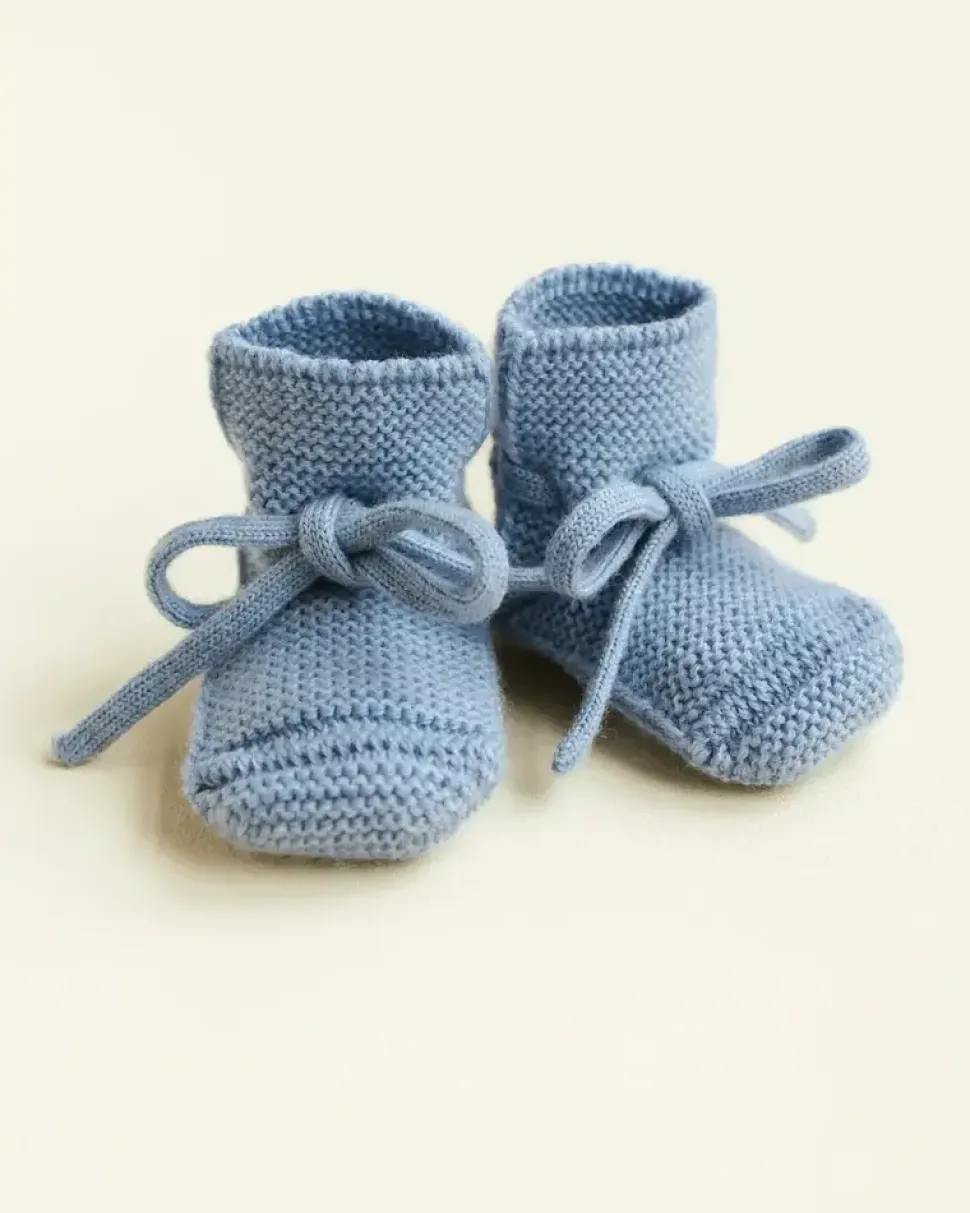 Hvid | Booties | Light Blue | 0-9M
