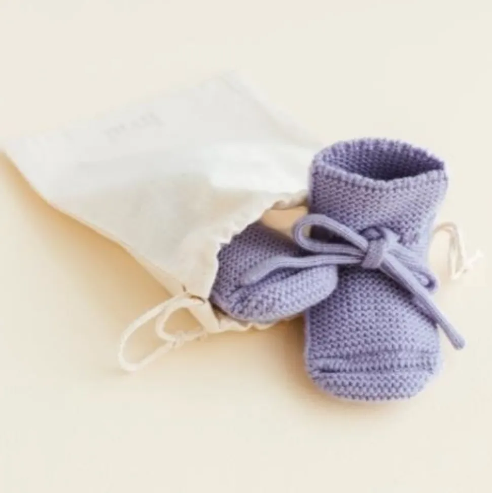 Hvid | Booties | Lilac - 0 -9 months