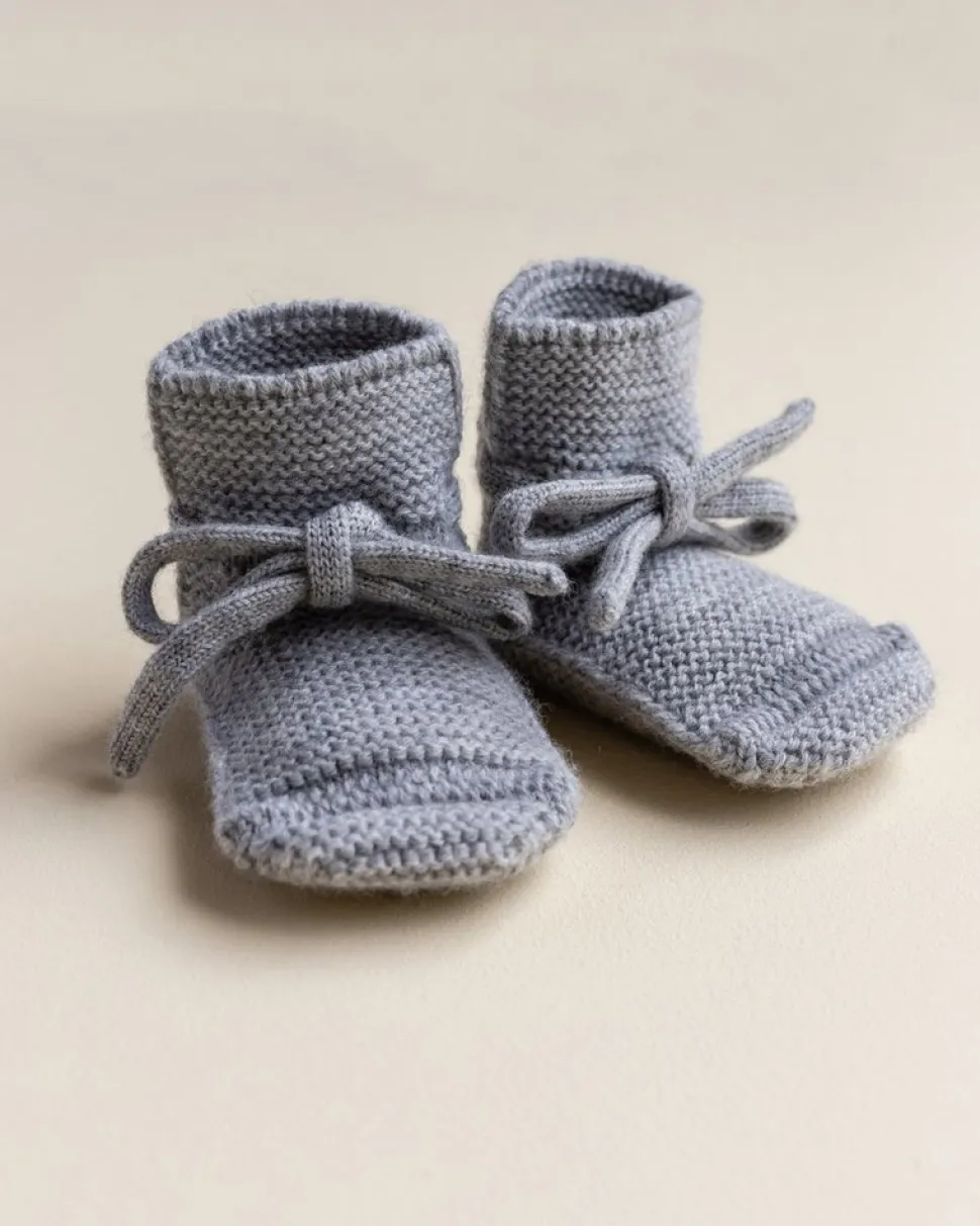 Hvid | Booties 9-15 months | Grey Melange