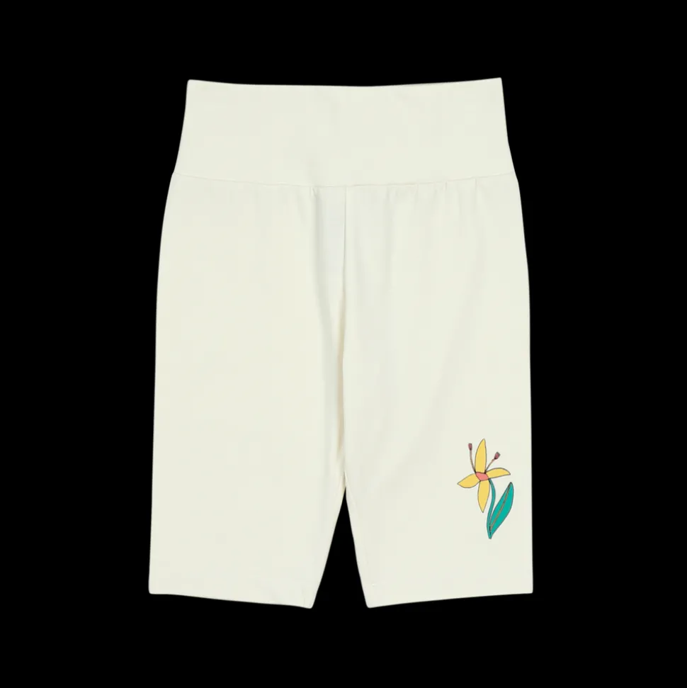 Jelly Mallow | Flower Knee-Length Leggings | Ivory