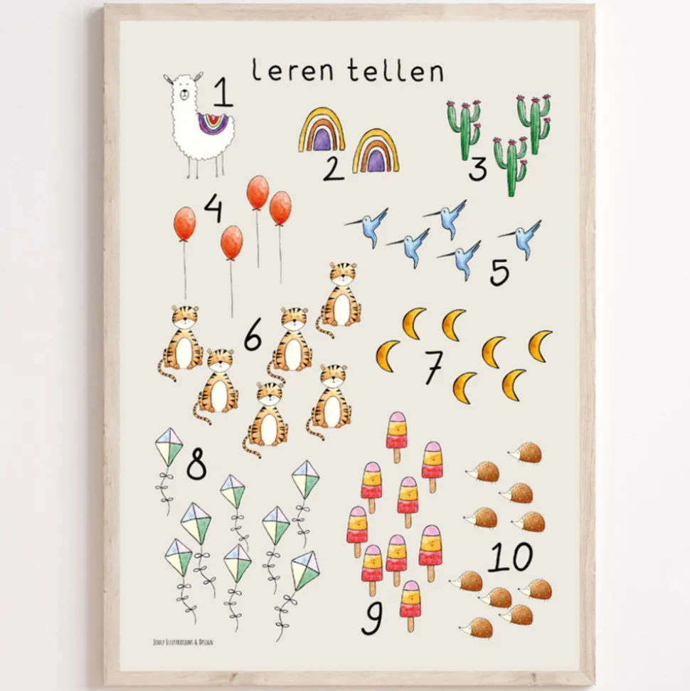 Juulz : Leren tellen poster nieuw