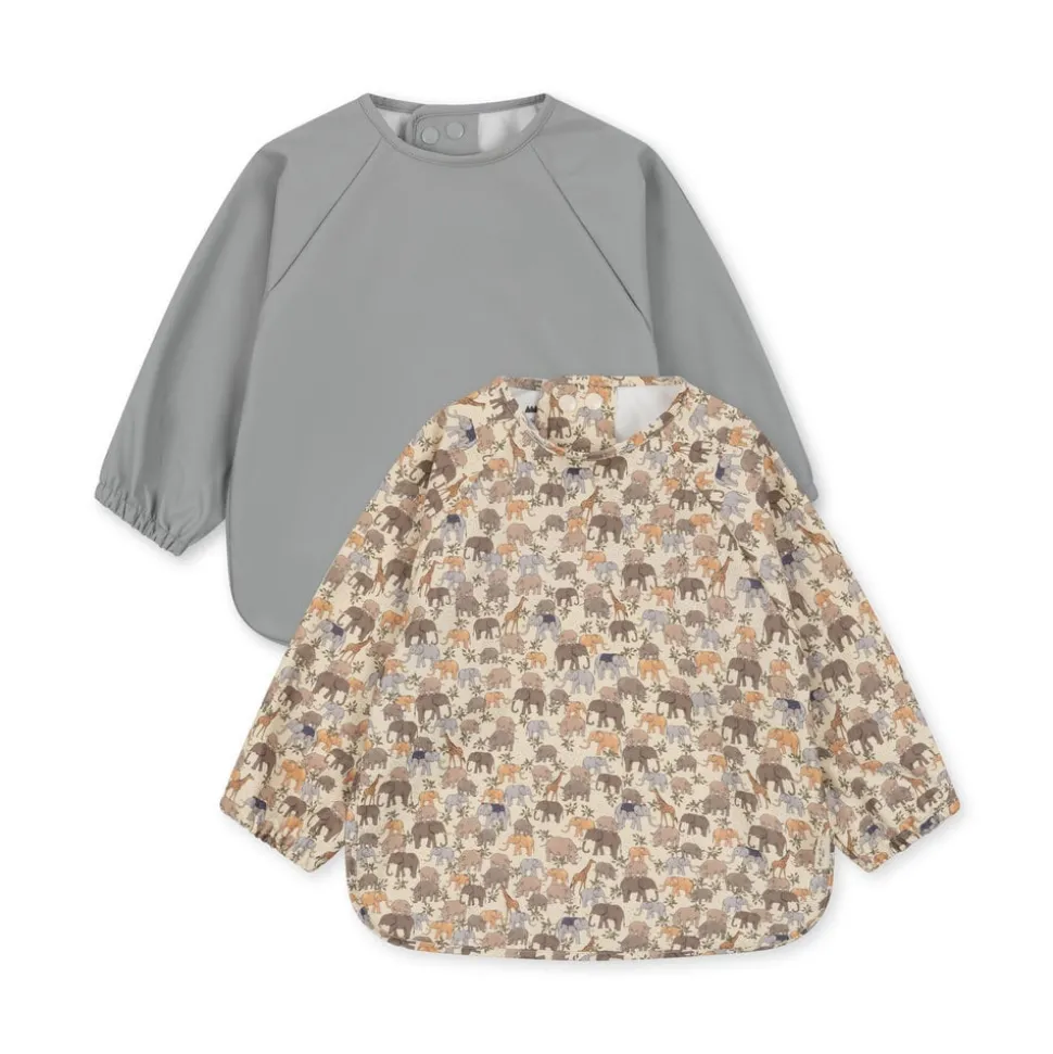 Konges Sløjd | 2 Pack Dinner Bib With Sleeves | Safari/High Rise