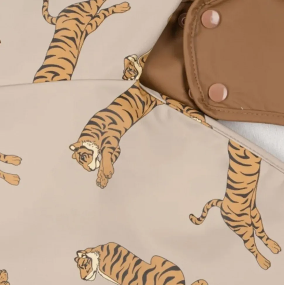 Konges Sløjd | 2 Pack Dinner Bib With Sleeves | Tiger/Toasted Coconut 18 mnd-3Y
