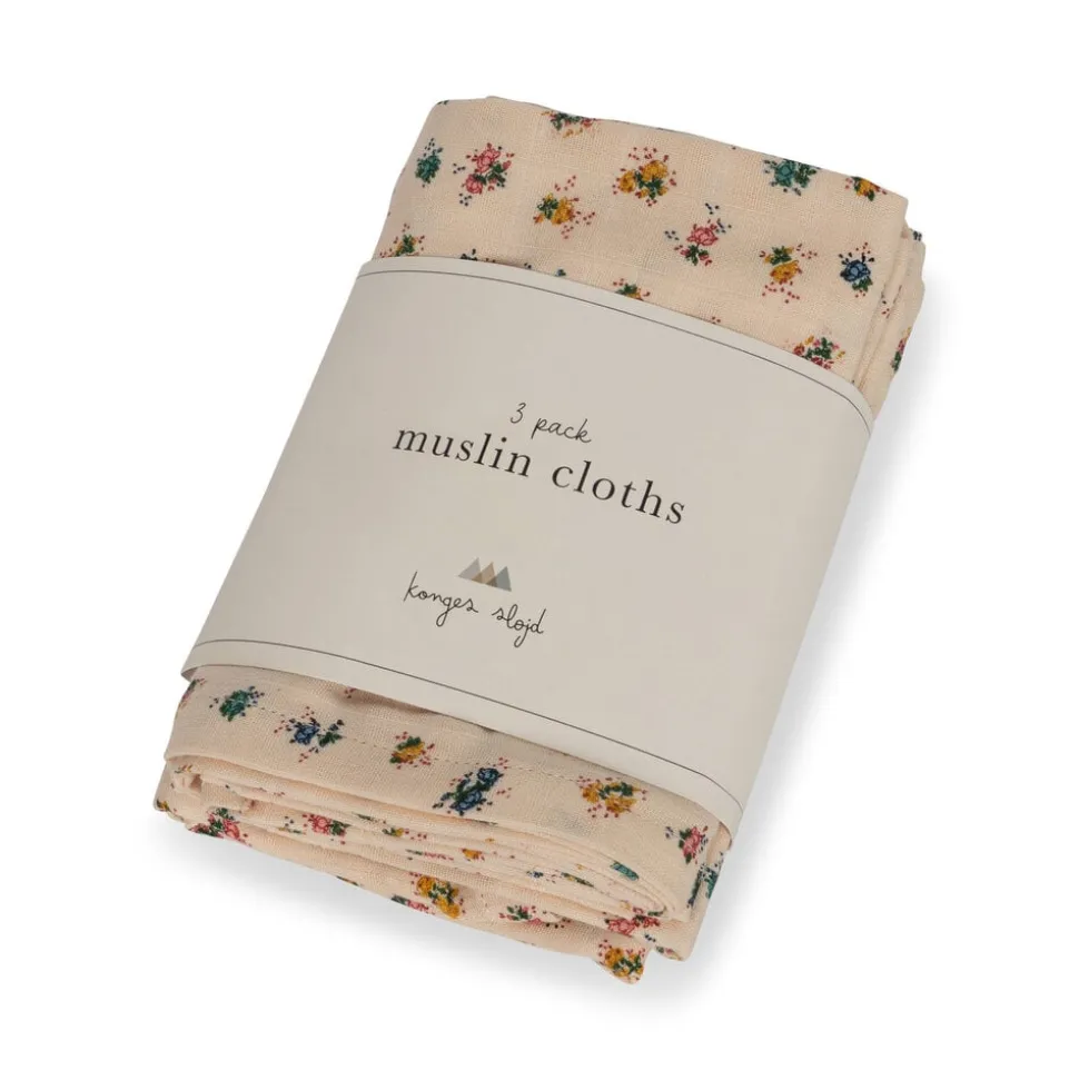 Konges Sløjd | 3 Pack Muslin Cloth Gots | Bloomie Blush