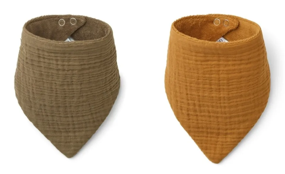 Liewood : Andrea bib 2-pack - Khaki / golden caramel mix ONE SIZE