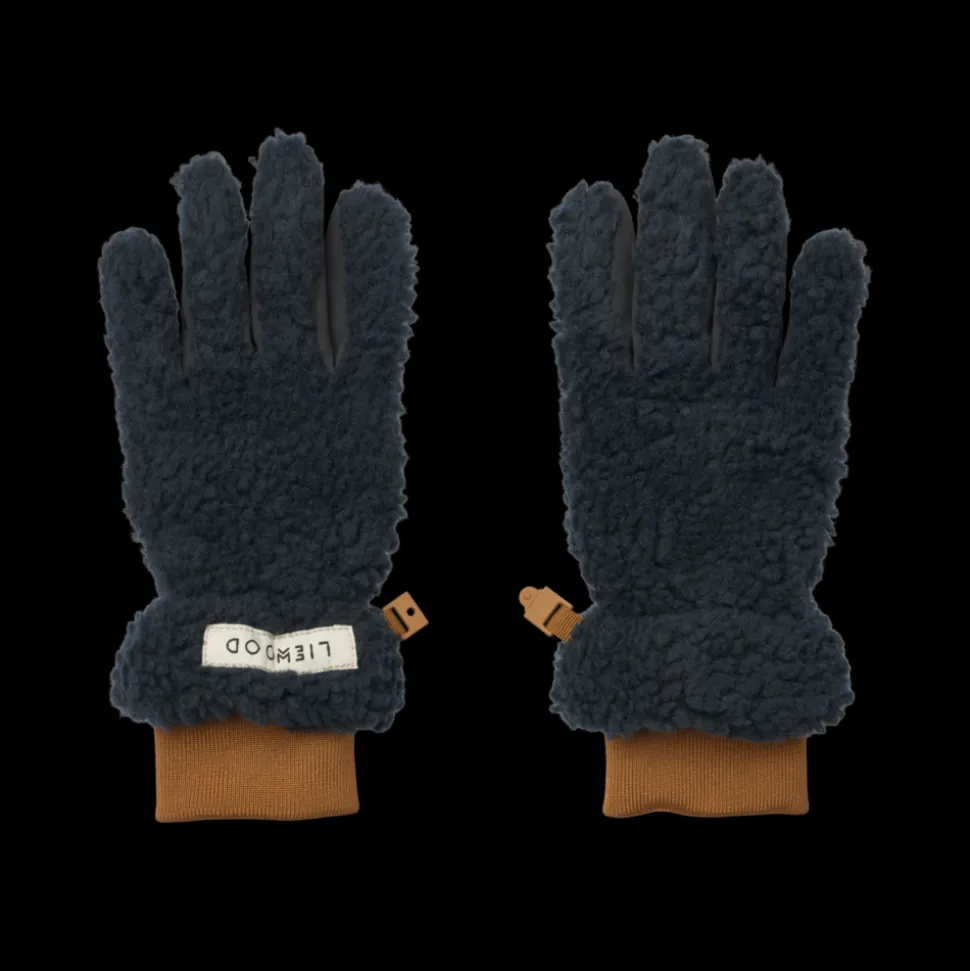 Liewood | Demi Pile Gloves | Classic navy / Golden caramel