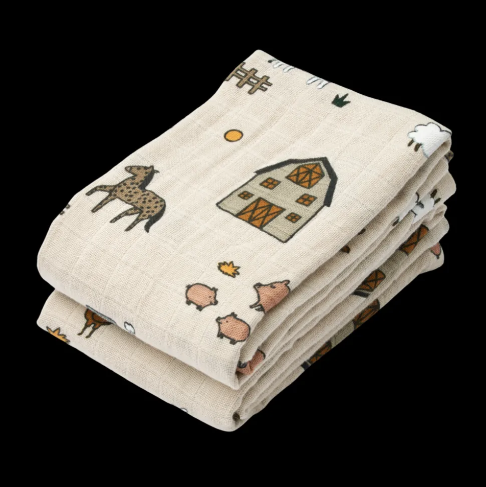 Liewood | Lewis Muslin Cloth 2-Pack | Farm / Sandy