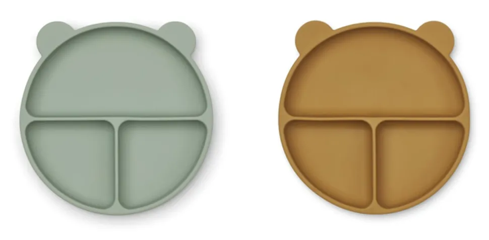 Liewood | Merrick divider plate 2-pack | Peppermint/golden caramel mix