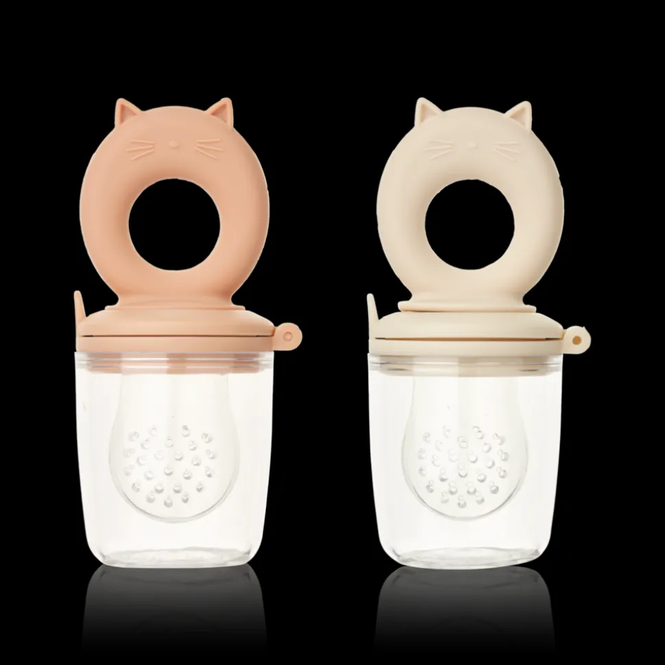 Liewood | Miranda Cat Shape Food Feeder 2-Pack | Tuscany rose / Apple blossom