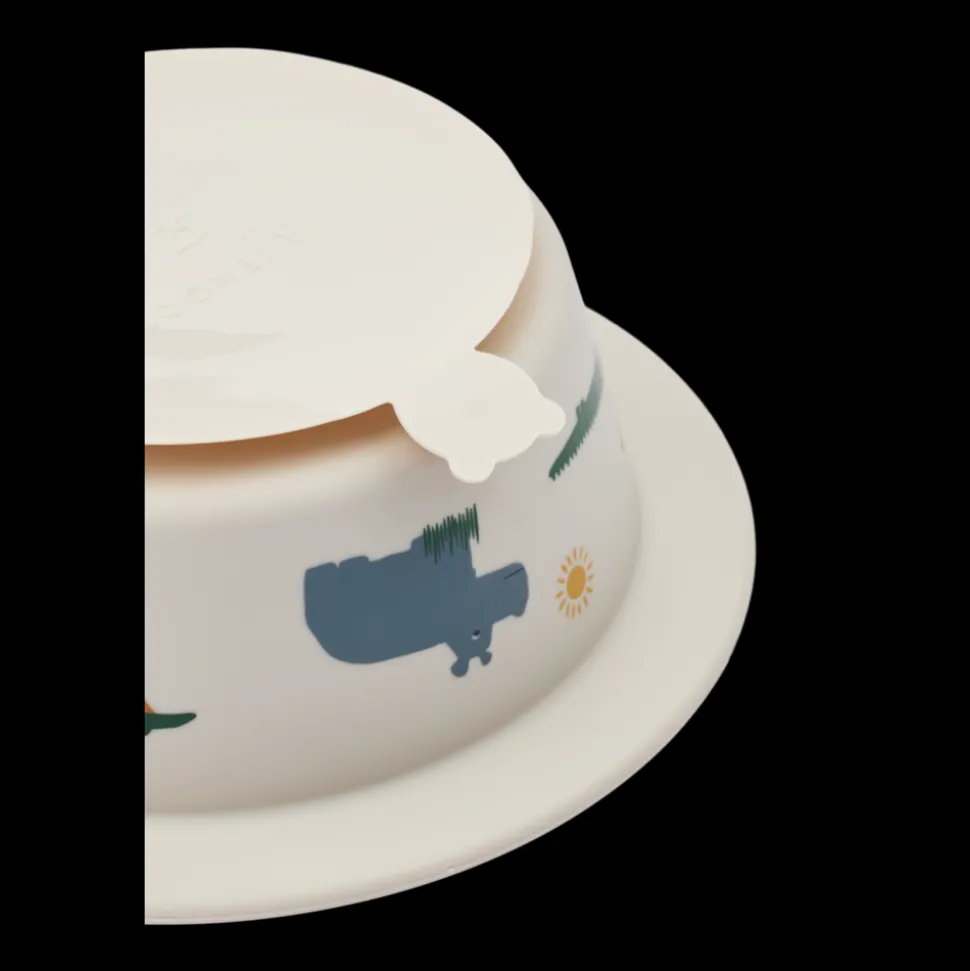 Liewood | Peony Printed Suction Bowl 2-Pack | Safari sandy mix