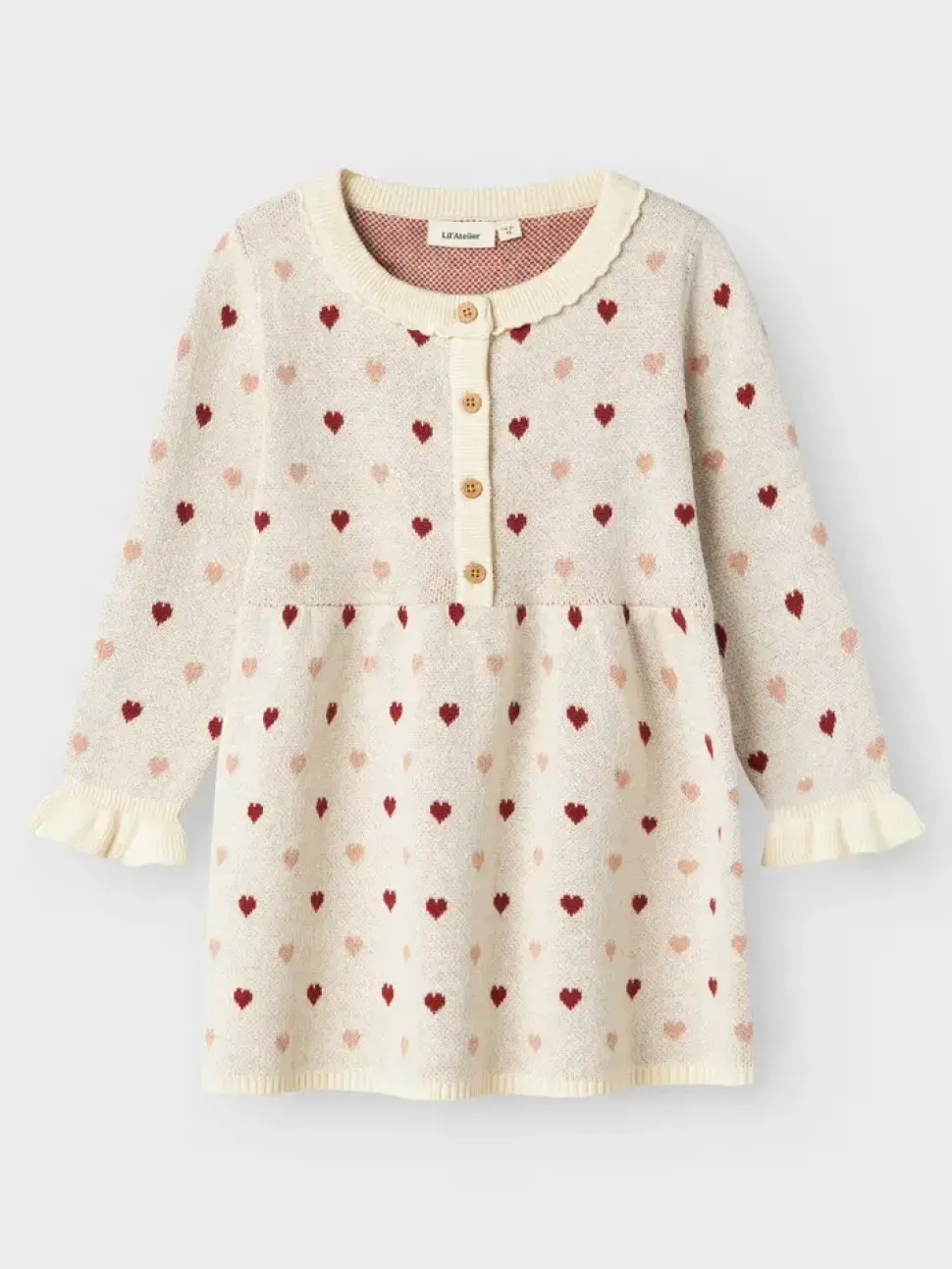 Lil'Atelier | NMFSARAN LS KNIT DRESS HEART LIL | Turtledove