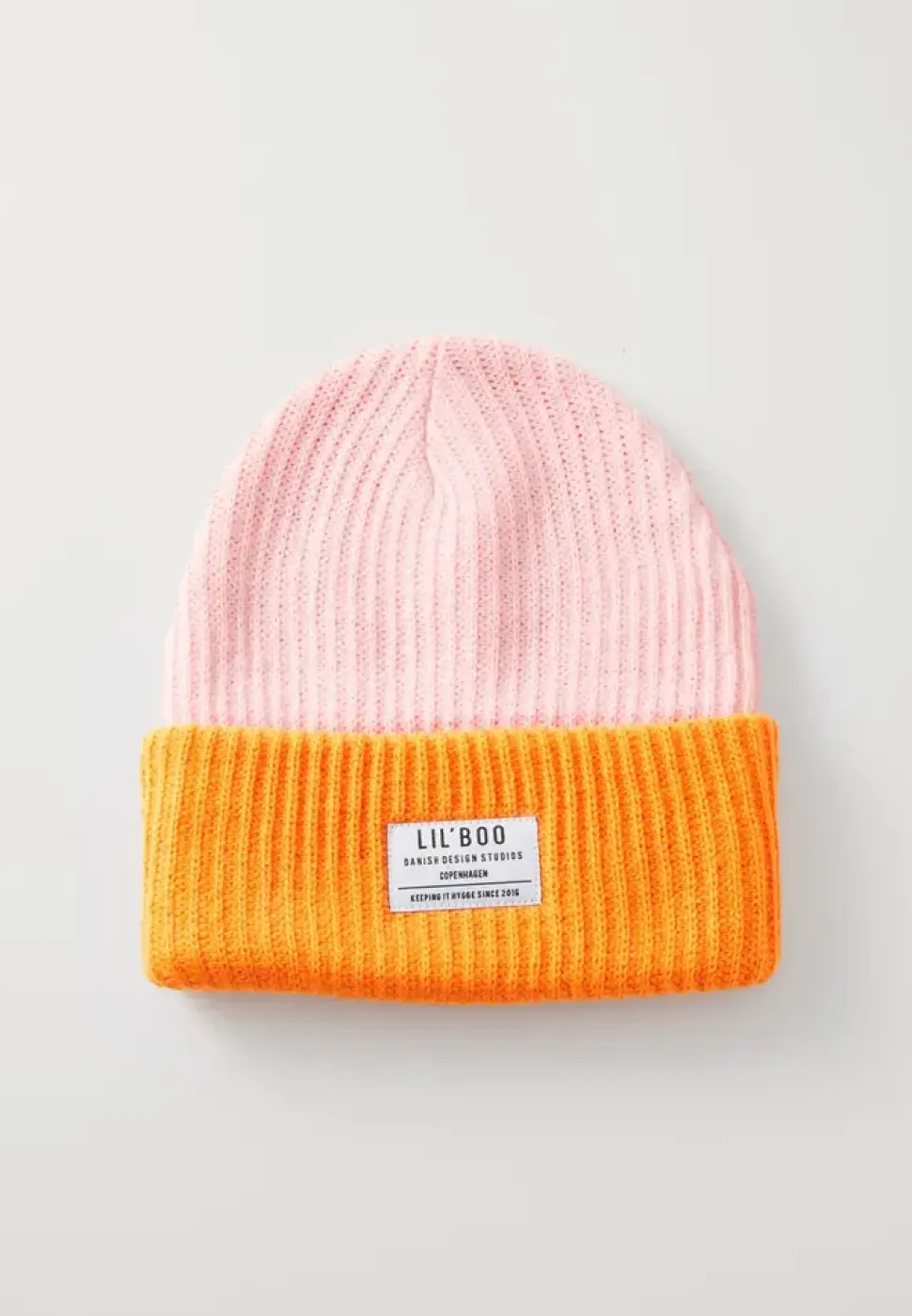 Lil'Boo | Block Hygge Beanie | Pink/Orange