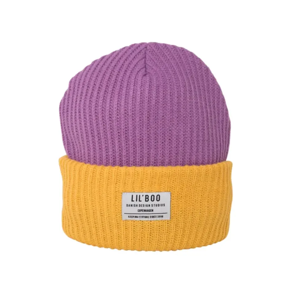 Lil'Boo | Block Hygge Beanie | Purple/Yellow