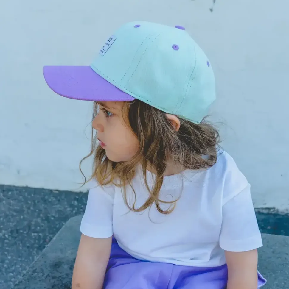 Lil’Boo | ORGANIC BLOCK SNAPBACK LIGHT TURQUOISE/PURPLE