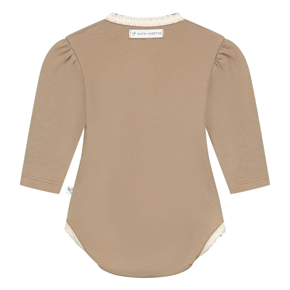 Mats & Merthe | Nova basic body longsleeve | Taupe body/Buttermilk lace