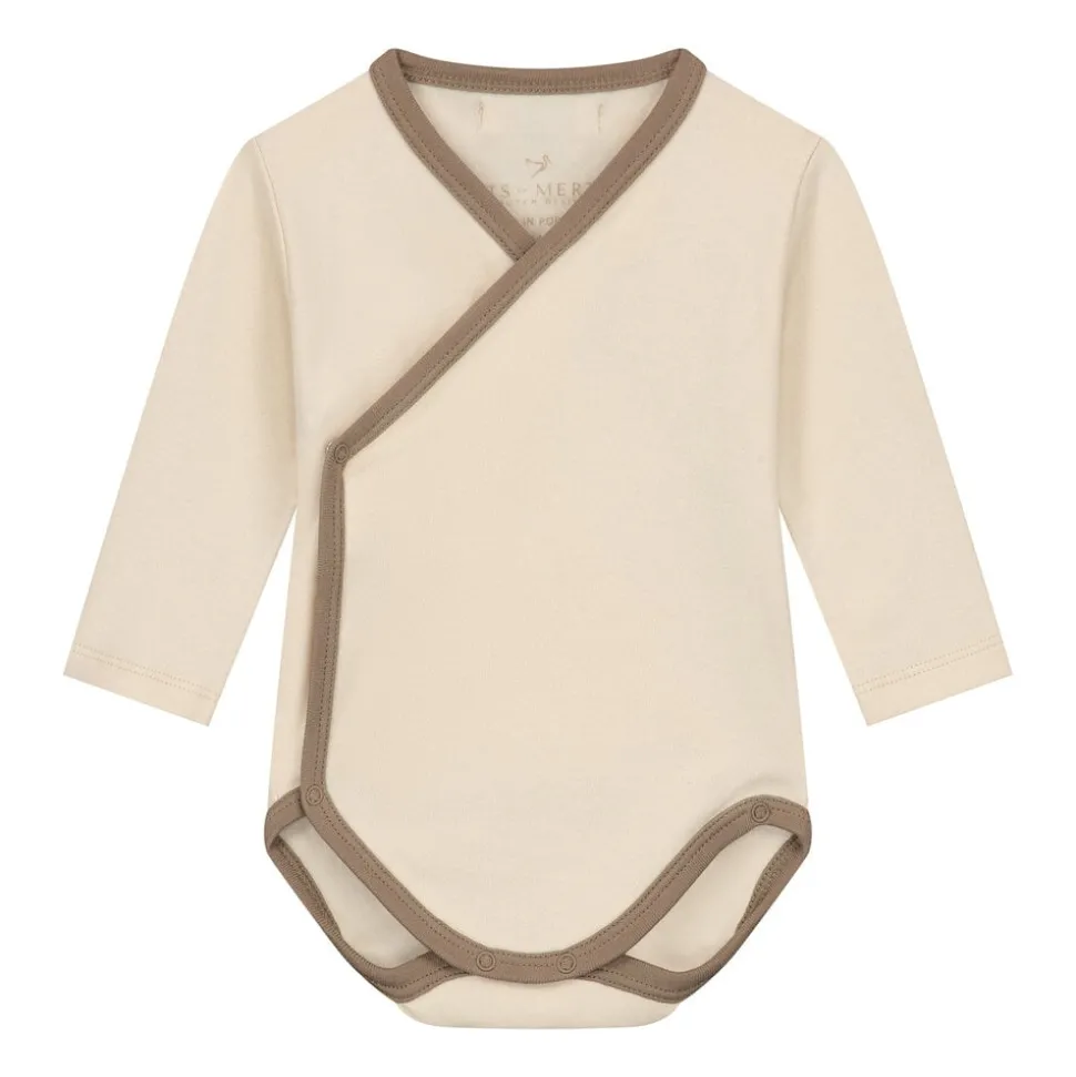 Mats & Merthe | Vince basic body long sleeve | Buttermilk body/Taupe piping