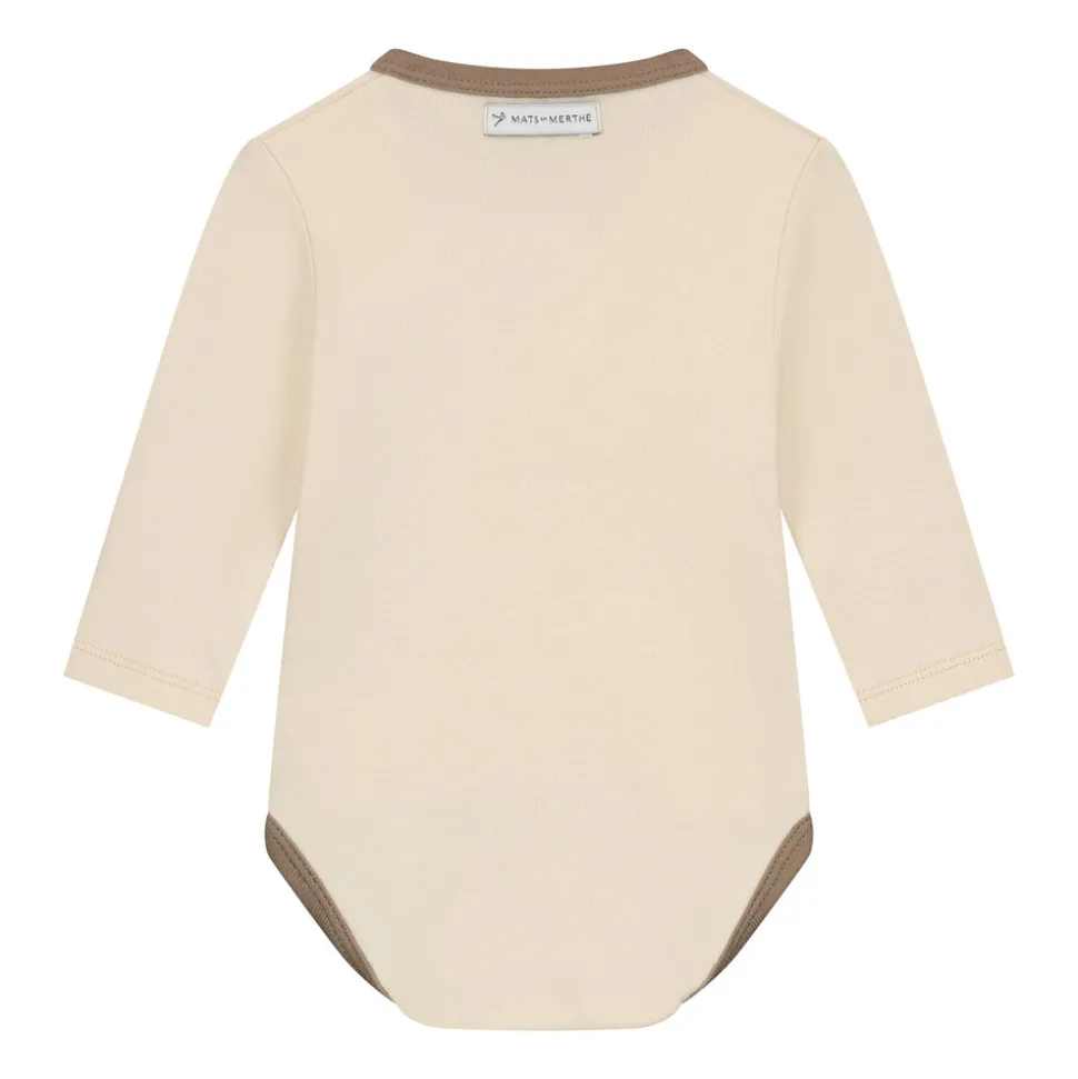 Mats & Merthe | Vince basic body long sleeve | Buttermilk body/Taupe piping