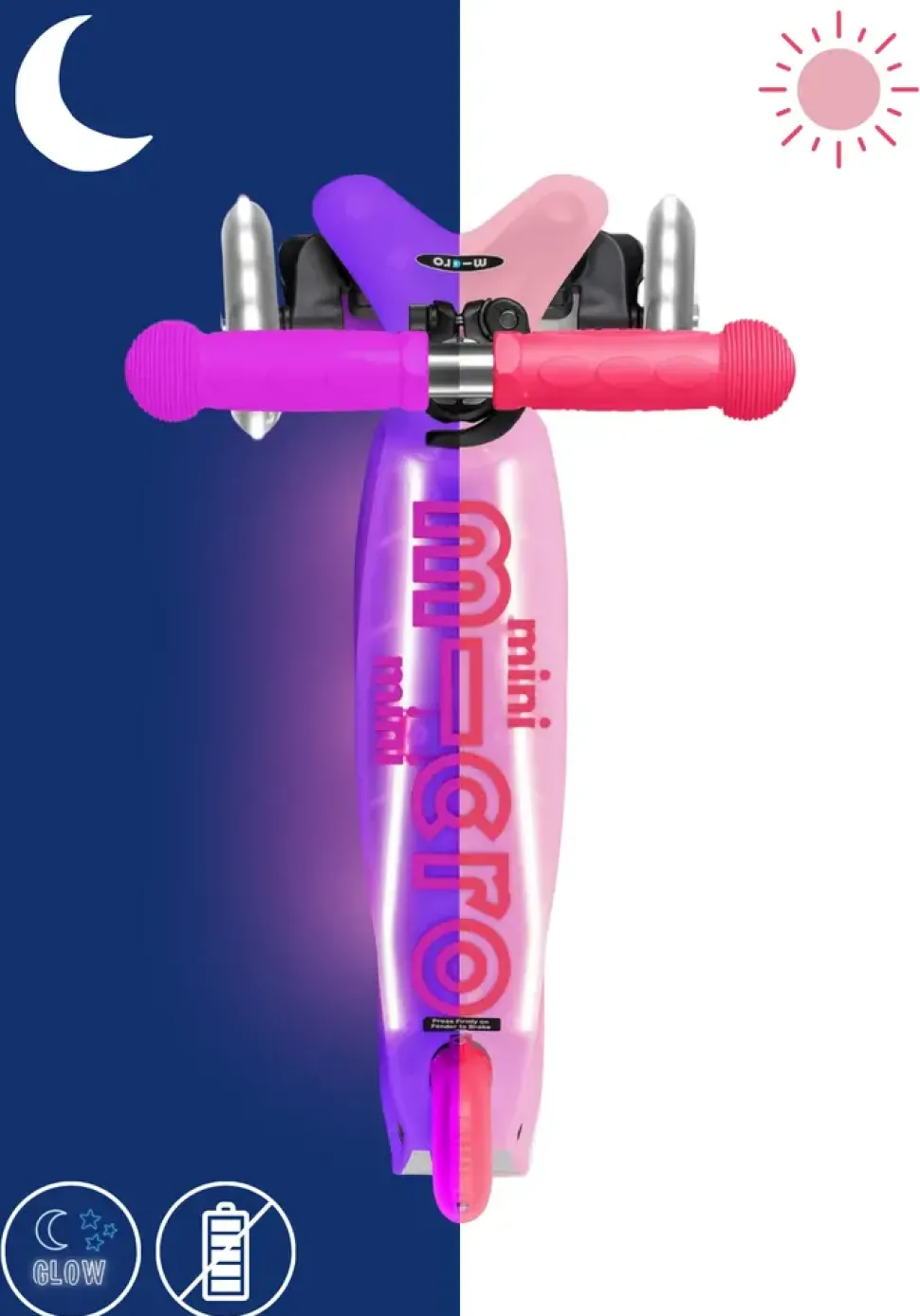 Micro Step | Micro Mini Deluxe Glow LED Plus | Frosty Roze