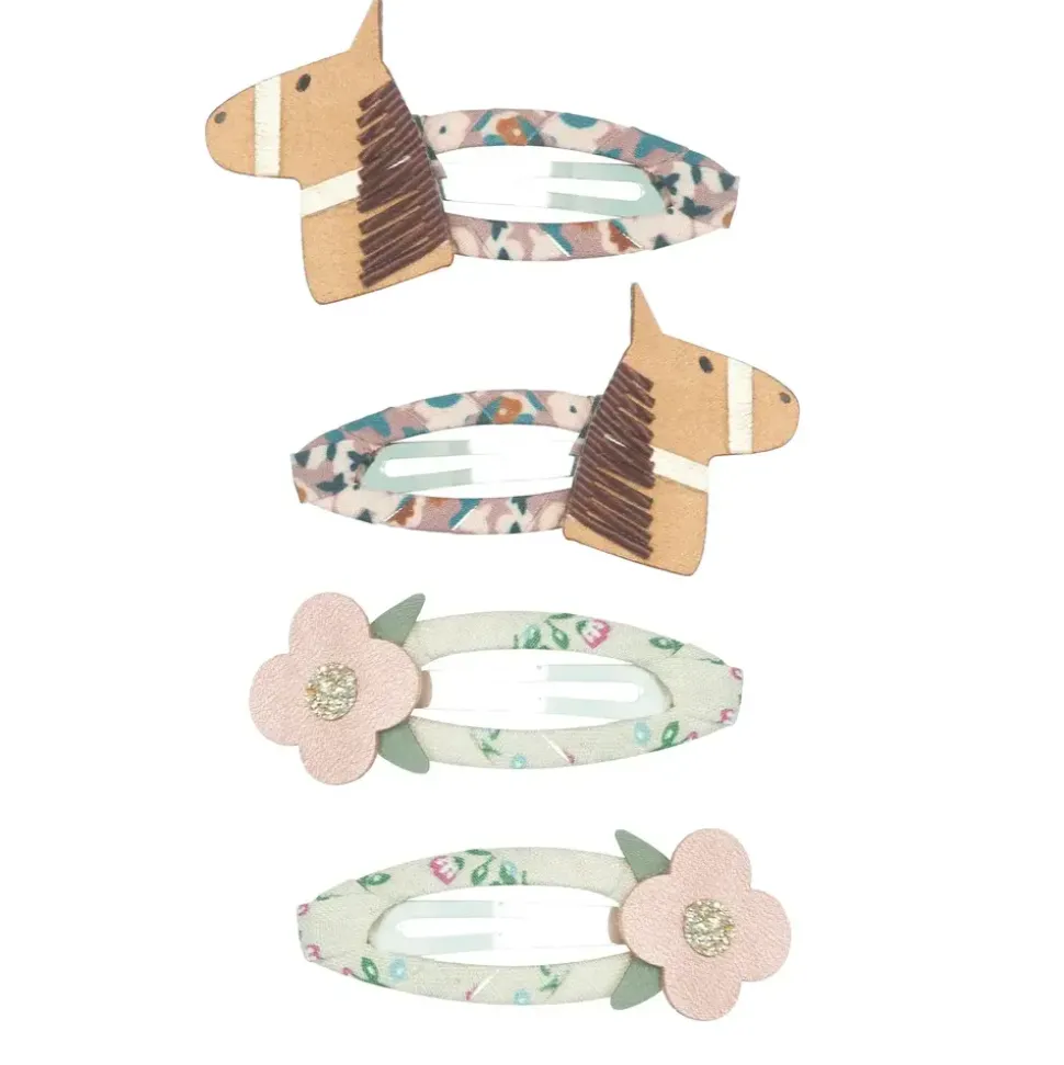 Mimi & Lula | Horse & flower clip set