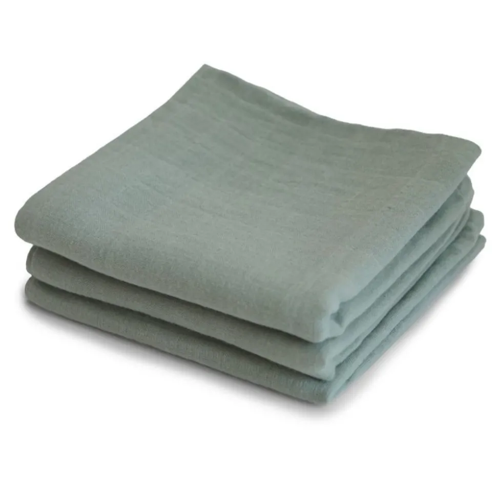 Mushie: Hydrofiele doeken 3 - pack - sage