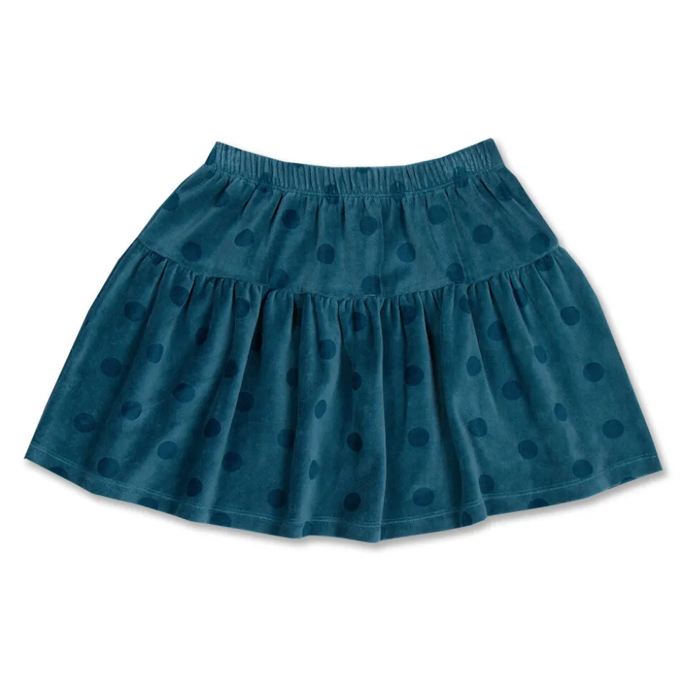 Petit Blush | Mini Ruffle Skirt Velour | Dots AOP