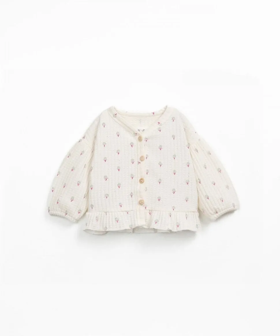 Play Up | Printed Rib Cardigan | Grés | PA02/2AQ11401