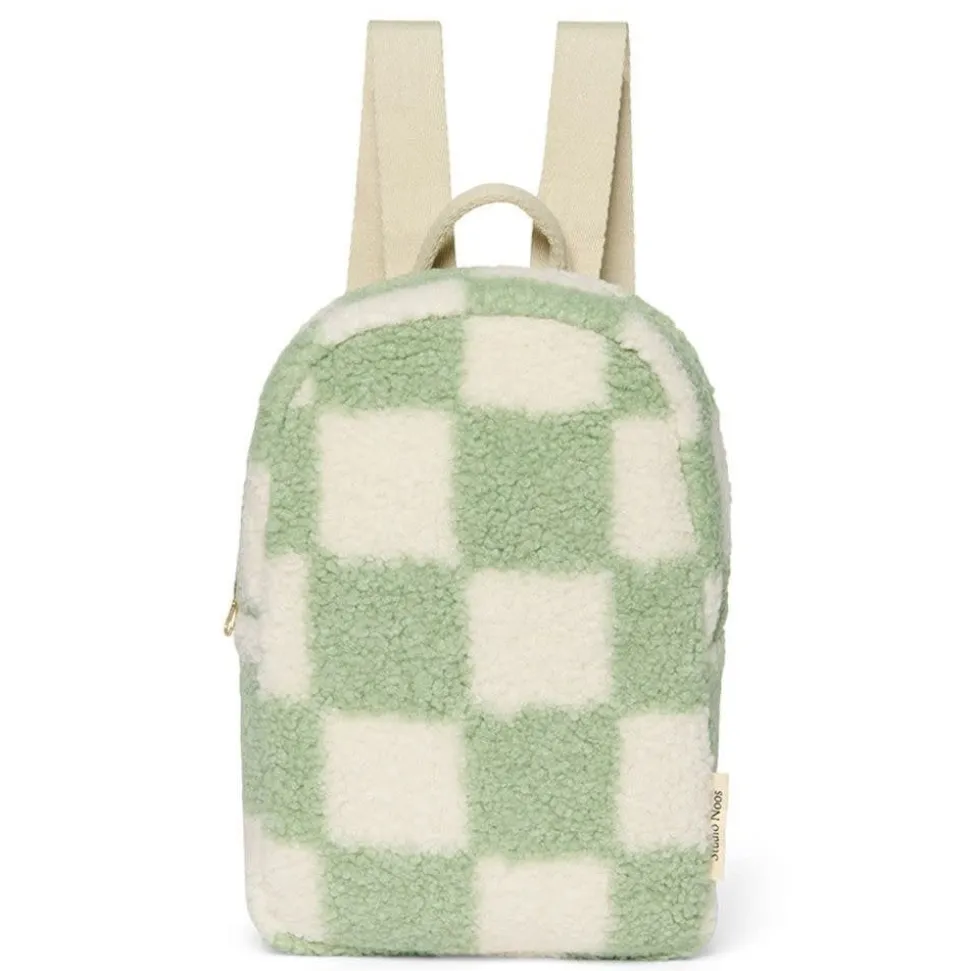 Studio Noos | Binibamba | Pistachio Checked Teddy | Mini Backpack