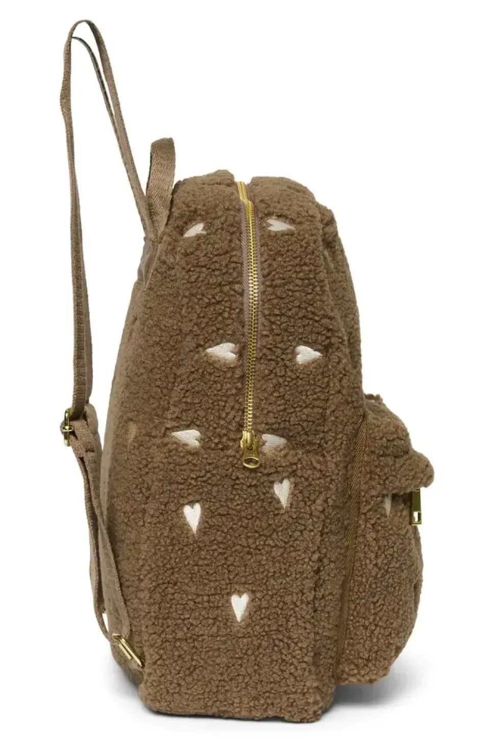 Studio Noos | Brown Teddy Hearts | Midi Backpack with Front Pocket