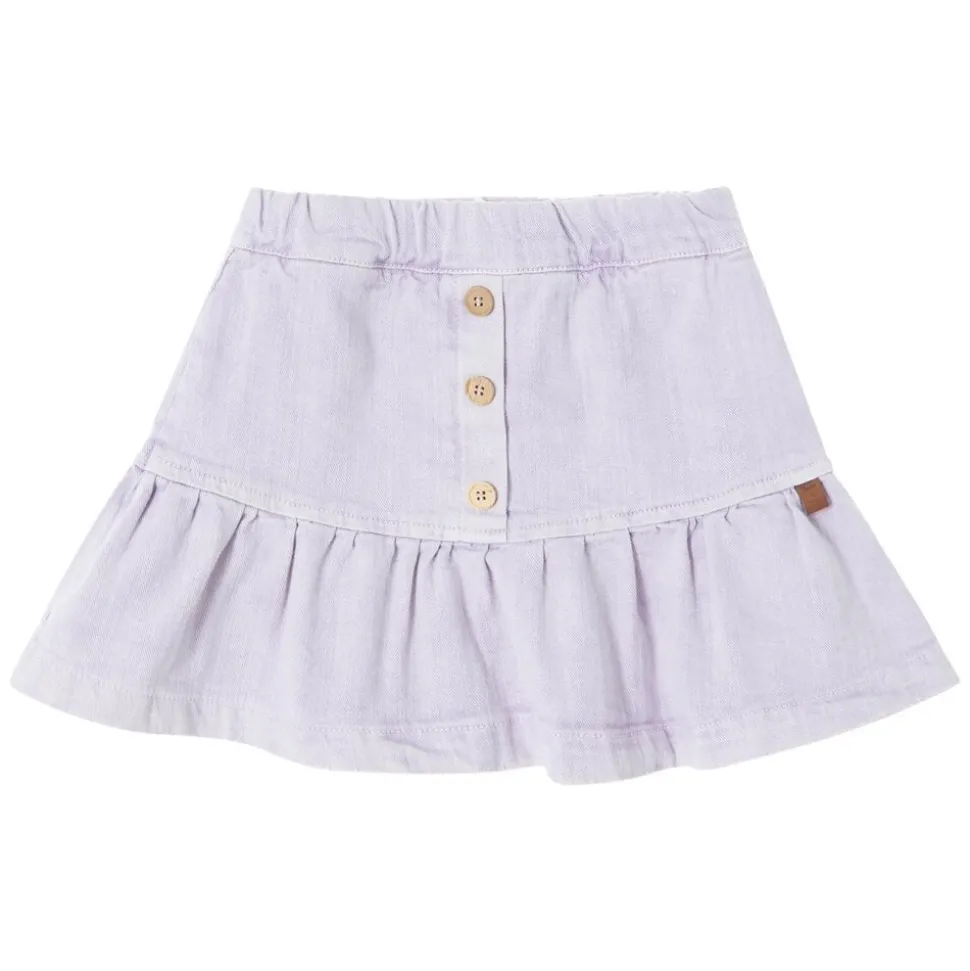 Tocoto Vintage | Colorful Denim Skirt With Ruffles | Lilac