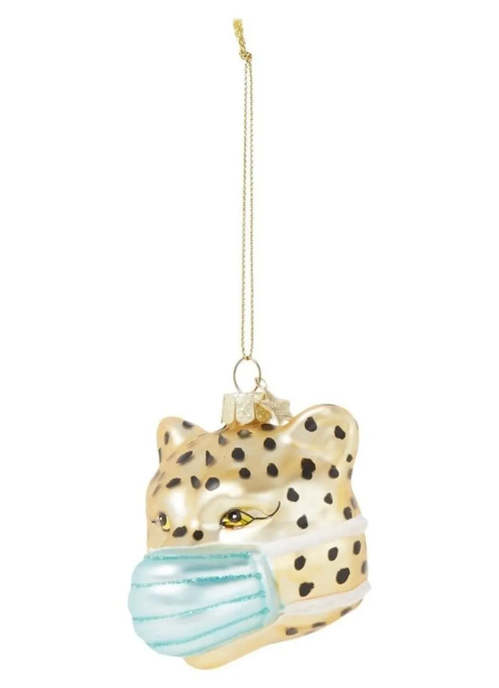 Vondels: Vondels Gold Panther Face Mask kersthanger 7,5 cm